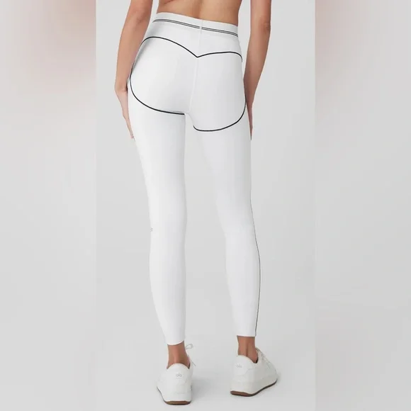 Alo Yoga NWT Airbrush High Waisted Heart Throb White/Black Legging Size L